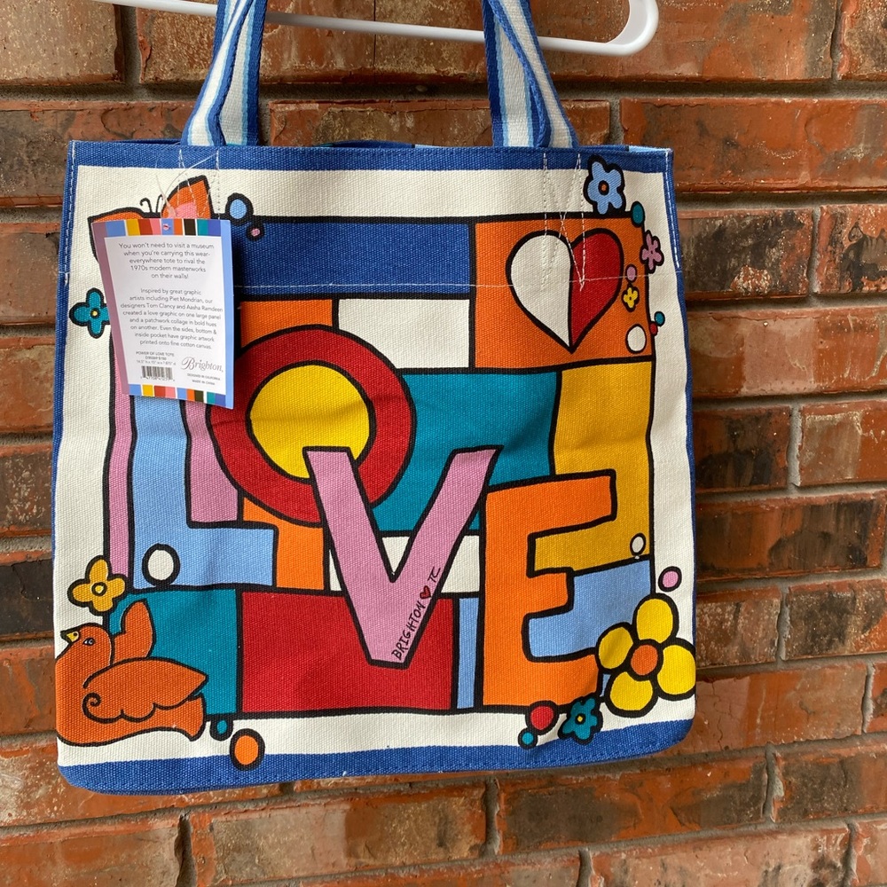 NWT Brighton Power Of Love Large Canvas Tote Bag